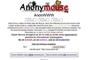 Anonymisierungsdiensat im Internet: Beispiel Anonymouse.org