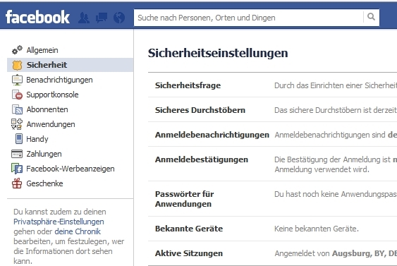 bei facebook registrieren