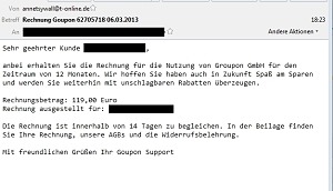 Groupon Rechnung Betrug