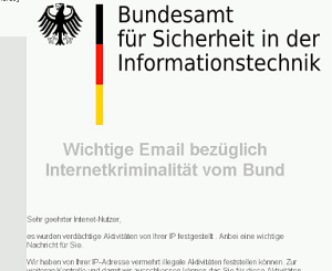 Online-Kriminelle verschicken derzeit erneut E-Mails, deren Absender angeblich das Bundesamt für Sicherheit in der Informationstechnik (BSI) ist. 